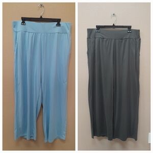 2/$16 Women's Dark Green/Light Blue Pants NWOT Size:3XL Unbranded